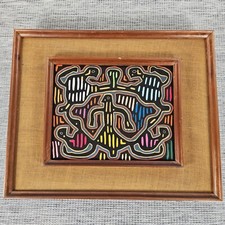 Vintage 27” X 22” Panamanian Mola Reverse Applique Folk Art picture