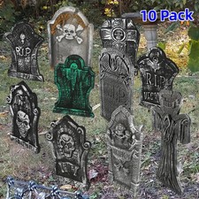 10 Pack Halloween Foam Tombstones 4x22