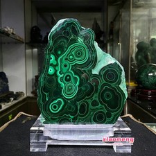 12.5LBNatural CongoMalachite Freeform Slice, Stunning Eye Pattern Green Mineral picture