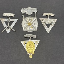 Group Lot Of Four Antique Knights Of Pythias Ornate Member Medals picture