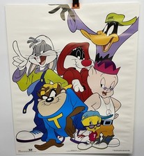 Vtg 1993 Looney Tunes BUGS, TAZ, TWEETY, DAFFY Hip Hop Rap Poster RETRO 90s picture
