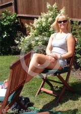 5 x 7 inch Photo of a Sexy Woman Sam Johnson in  Blue Top & Shorts 750-(PP 229) picture