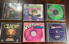 Lot of 6 Vintage PC Computer Games Lemmings Paintball Virtual Springfield MAX 2 picture