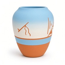 Vintage Sioux Lakota Pottery Vase Signed Eaglehawk Marilyn Eagle Hawk 3.75