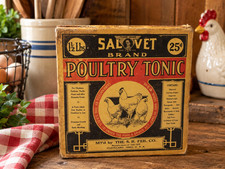 Antique Sal-Vet Poultry Tonic Box Early 1900s Unopened Great Graphics picture