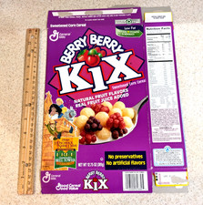 vintage 1996 GENERAL MILLS Hunback Disney Offer CEREAL BOX Berry Berry Kix picture