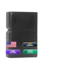 Generic Natural Ebony Black Wood Carved Lighter Shell For Zippo Module Uncarved picture