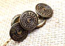 8 Vintage Remington Express 20 Gauge Metal Shell End Buttons picture