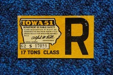 Vintage 1951 IOWA Truck License WINDSHIELD Validation Sticker picture