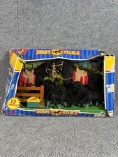 Vintage Derby Stable Flocked Horse Set 13 Pieces Boley Black Stallion NEW picture