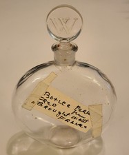 Vintage Worth Perfume Bottle Lalique Design--Clear Glass HP France Mark 5.5