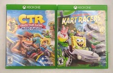 Crash Team Racing CTR Nitro Fueled & Nickelodeon Kart Racers Xbox One Kids Lot picture