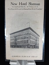 MAY 1898 PRIVATE MAILING POST CARD NEW HOTEL SHERMAN ST PAUL MINESOTA picture