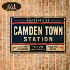London Underground Station Icon British Tube Map Plaque Vintage Metal Sign 8x12 picture