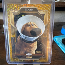 2025 Topps Chrome Disney Pixar Gold Up Dug #50 Serial Numbered 21/50 picture