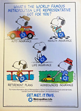 1986 Magazine Advertisement Met Life Snoopy Get Met It Pays picture