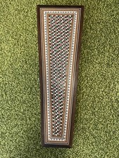 Vintage Middle Eastern Khatam Style Inlaid Wood Box 15” Micro Marquetry  picture