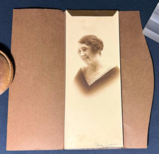 Vintage Sepia Portrait Photograph Woman Edna Anderson, Signed, Paper, 1 Photo picture