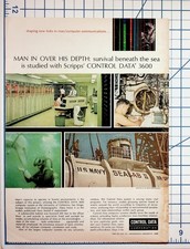 1966 Control Data 3600 Computer Ad Navy Sealab II Oceanography Ephemera picture