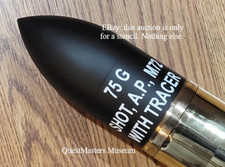 U.S. WWII 75mm M72 A.P. Projectile Shell Stencil, - Stencil 024 picture