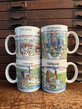 New Lot 4 View of World Mugs: Cleveland Chicago Pittsburgh Atlanta; City Mugs picture
