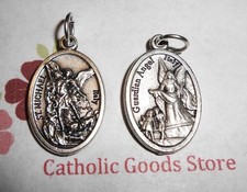 Saint. Michael the Archangel - Guardian Angel -Italian Silver-tone OX 1