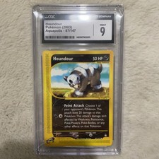 CGC 9 MINT Houndour 87/147 Pokémon Aquapolis 2003 Non Holo Japanese picture