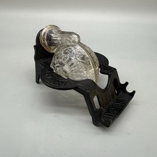 Antique 1879 Victorian Inkwell Eastlake glass snail Cast Iron tilting inkwell picture
