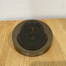 1957 The East African Professional Hunter’s Association Medallion On Paperweight picture