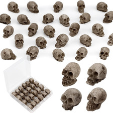 24 PCS Mini Skull Heads, Miniature Skeleton Heads Figurines, Tiny Resin Skulls f picture