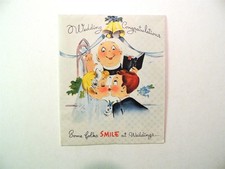 Vintage foldout wedding greeting card 1948 (v) picture