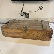 Wooden Surplus Ammo Crate M2 M30 Mortar Explosives Box U.S. Military Munitions picture