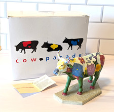 Rare Cow Parade Rhinestone Cowgirl #9123 Chicago 2000 Number 1/341 Box & Tag picture