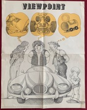 1973 Scholastic Magazines Poster “Viewpoint” by M Norman Groovy Car Cartoon picture