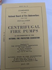 1959 NBFU No. 20 Centrifugal Fire Pumps NFPA Fire Protection Manual 72pp picture