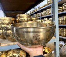 9 Inch Jhumkabati Full Moon Singing Bowl - Sound Therapy, Energy Healing, Chakra picture