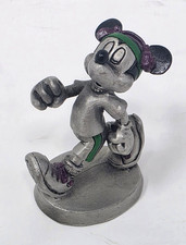 Disney Mickey Mouse Rollerblading Figurine Hudson Fine Pewter 7342 Vintage picture