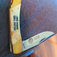 Elk Horn Elk Hunter 1981 Bone Handle Lockback Pocketknife 1 Blade Stainless picture