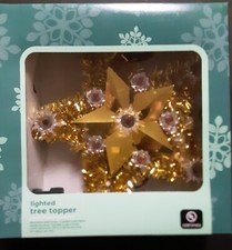 Home Rite-Aid 11 Count Golden Color Lighted Tree Topper Indoor 8-inch Height NEW picture