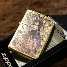 Zippo Final Fantasy 10 Ⅹ Yoshitaka Amano Water Warrior Gold Japan Game New picture
