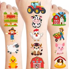 50 PCS Barnyard Farm Animal Temporary Tattoos for Kids | Farm Animals Themed ... picture