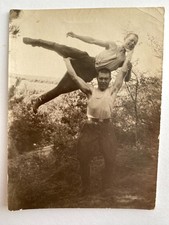 Handsome young men soldiers affectionate guys army gay interest Vintage Photo picture