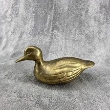 Vintage Brass Duck Mallard Duck Decoy Figurine paperweight Country Decor picture