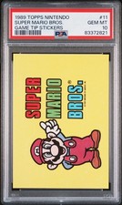 1989 Topps Nintendo Super Mario Bros. #11 Game Tip Stickers PSA 10 picture