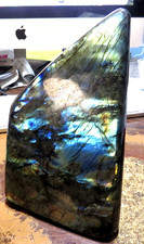 NATURAL LABRADORITE QUARTZ CRYSTAL MINERAL HEALING SPECTROLITE JAL picture