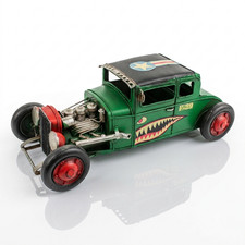 Rustic Vintage 32 Coupe Hot Rod Model Metal Car Man Cave Garage Decor 12.5 inch picture