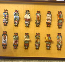 Set of 12 tribes of Israel Judaic Mezuzah Cases by Chaya Magal Ein Hod. picture