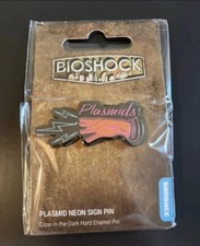 Bioshock Plasmid Glow In The Dark Neon Sign Enamel Pin New in Package picture