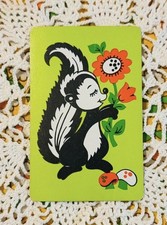 Vintage Single Swap Playing Card – 1 Single Card- Groovy Skunk picture