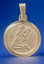 Vintage 835 Silver Zodiac Virgo Medal, 4.2 Grams Silver picture